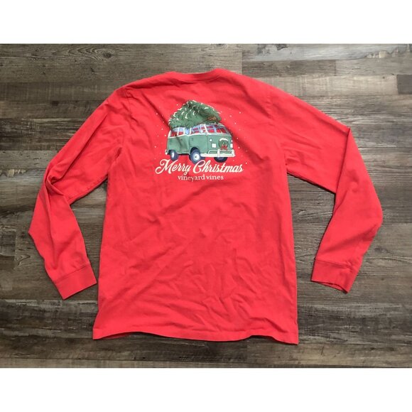 Vineyard Vines Merry Christmas Womens XL Pink Long Sleeve Tee T Shirt - Picture 1 of 5